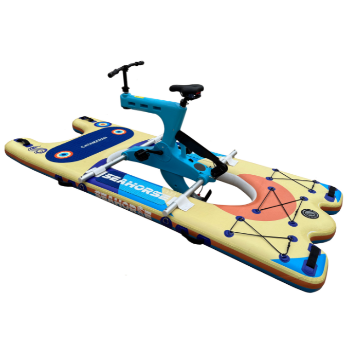 Bicicleta catamarán hinchable para agua con hélice y timón Seahorse B2.26