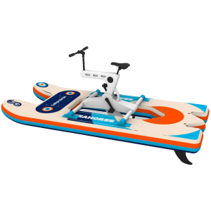 Bicicleta catamarán hinchable para agua con hélice y timón Seahorse B2.26