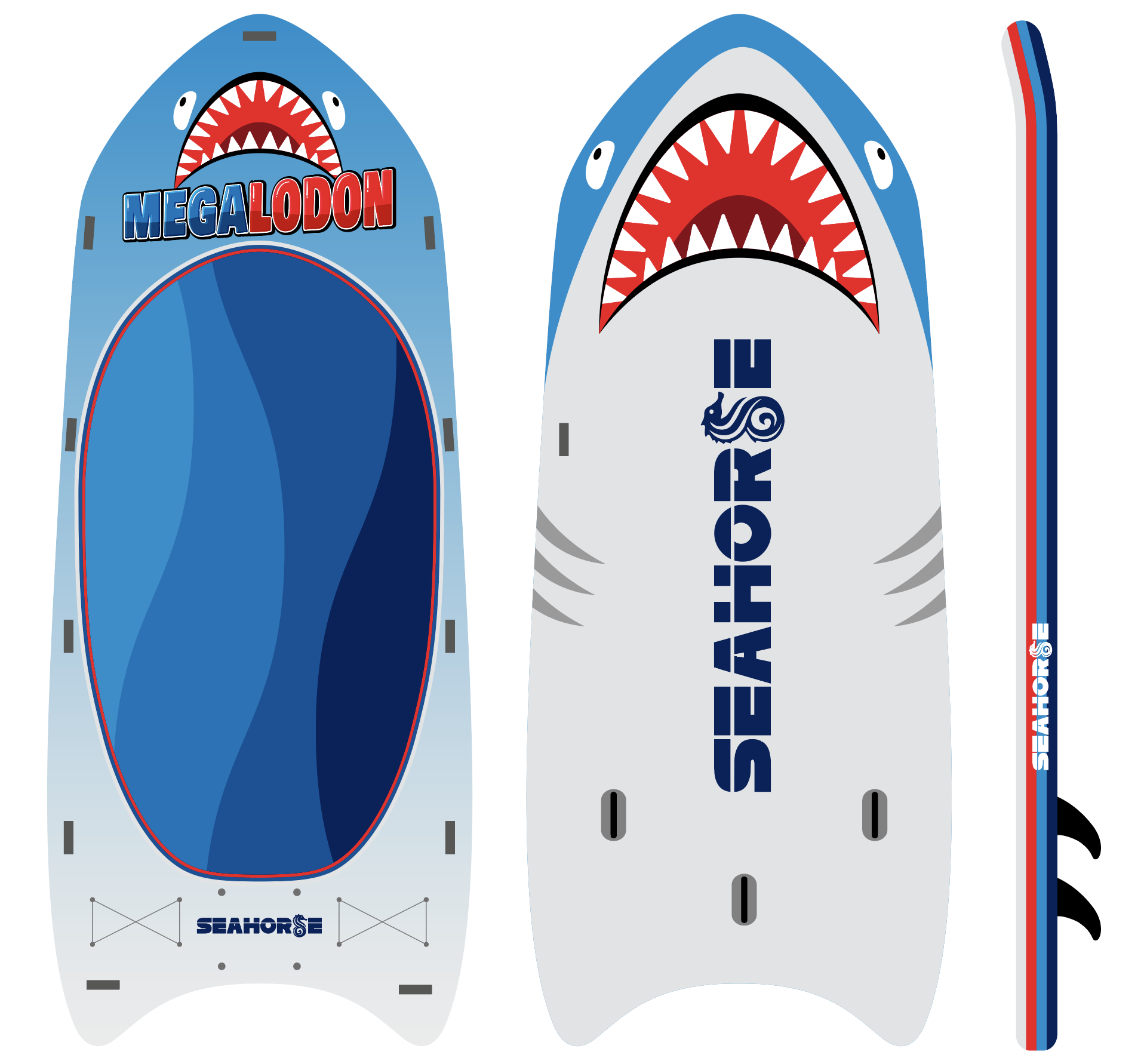 Tabla paddle surf gigante 6 personas Megalodon Seahorse T6.26 remando en grupoTabla paddle surf gigante 6 personas Megalodon Seahorse T6.26 remando en grupo