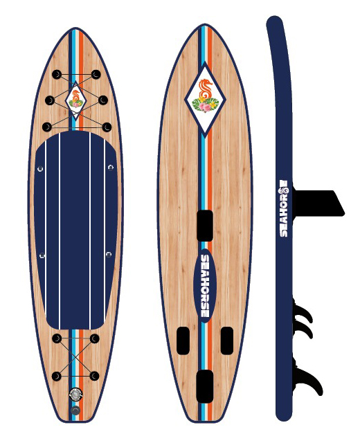 Tabla paddle surf hinchable vintage Seahorse T1.26 diseño retro clásico